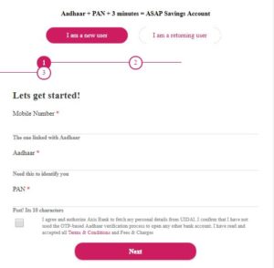 Open Free AXIS Bank Online Saving Account