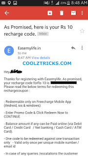 FREE RECHARGE FROM Easemylife WITH FREECHARGE + SURPRISE RC FROM COOLZTRICKS-MAY'15