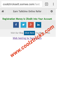 [*Exclusive*] COOLZTRICKS EARN TALKTIME ONLINE REFER & EARN WEB - Loot at Next Level - OCT'15