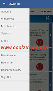 (*BOOM*) OWOODS MONEY APP TRICK-Rs.10/SHARE Mobile Recharge/Bank transfer-OCT'15