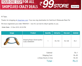 [*COOL*] Shopclues Christmas sale-Check mail for Rs. 50 cluebucks-DEC'15