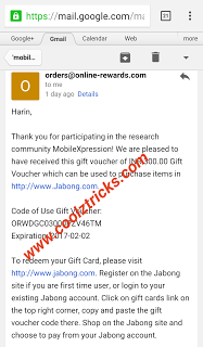 {*LOOT*} MOBILEXPRESSION APP TRICK - UNLIMITED JABONG GIFT VOUCHERS + PROOF ADDED - FEBRUARY 2016