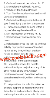{*OFFER*} HELPCHAT 50 RS CB ON SIGNUP + REFER AND EARN-MAR'16
