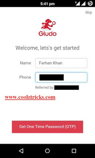 [*LOOT*] Gludo APP TRICK-Rs.20 PayTm Cash on Signup + Refer AND EARN UNLIMITED-DEC'15