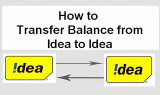 Idea to Idea Balance Transfer code working 2016