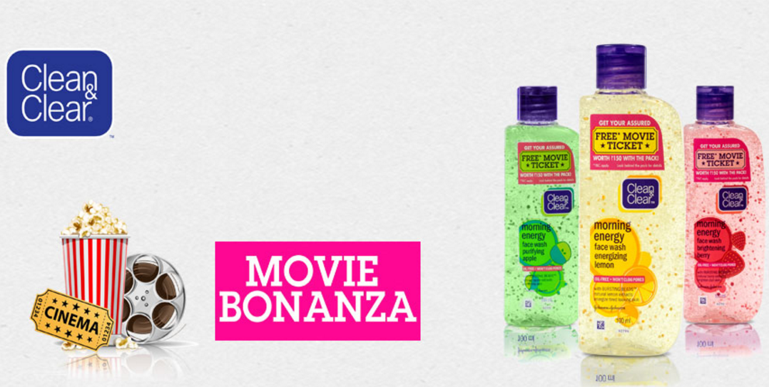 Free Movie Voucher Worth 150 with Clean&Clear Face wash for Rs. 100.0 at Cleanandclear