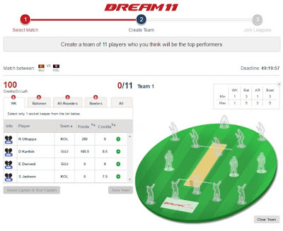 Dream11 Fantasy Cricket : Earn Unlimited Cash (Rs.250/Signup)