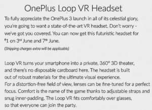 Amazon : OnePlus 3 VR Loop Headset At Just Rs.1