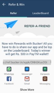 {*BOOM*} Bucker App : Refer And Earn Rs.500 Paytm Cash Daily