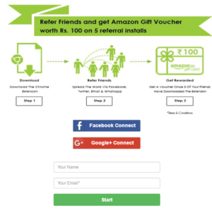 {Proof} Cvalue Chrome Extension-Get Free Rs.100 Amazon Voucher By Referring Just 5 Friends