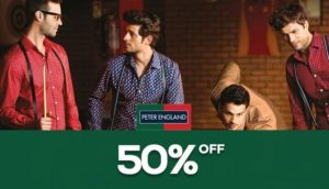 (SUPER LOOT) Peter England Men's Clothing At 50% OFF (Starting Rs.200)