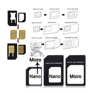 SIM CARD Adapter Nano to Micro - Nano to Regular - Micro to Regular With eject pin for iPhone 4S 5 5C 5S + iPad 2 3 4 Air/Mini Samsung HTC Sony (Black)