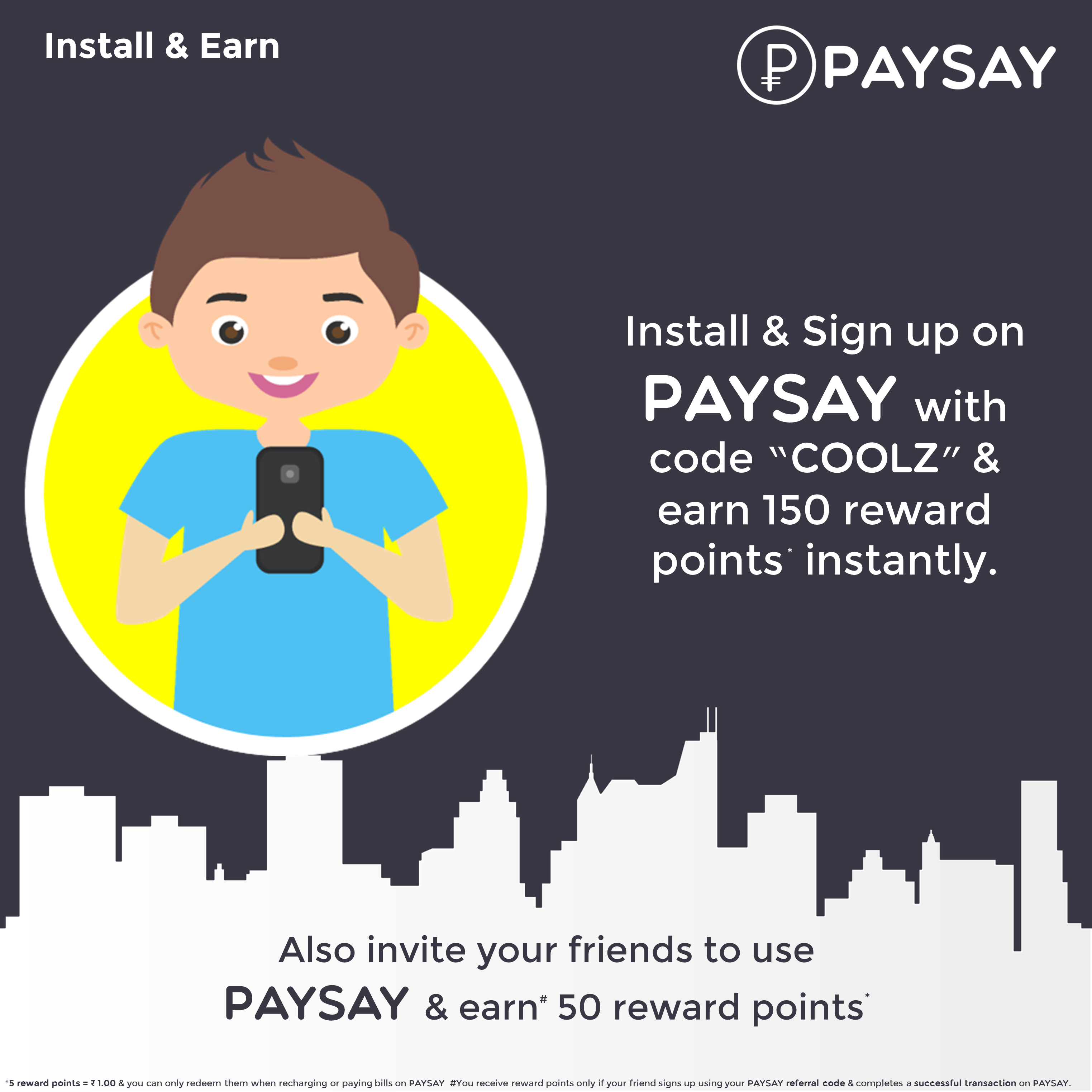 Paysay App-Get 150 Recharge Points On Sign Up(Send & Receive Money In Bank Instantly)