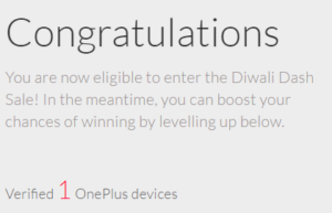OnePlus Rs.1 Diwali Dash Sale