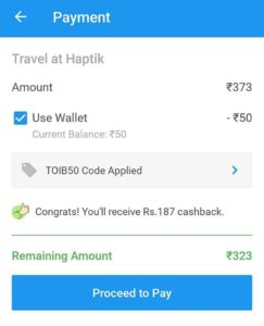 Haptik App : Book Flight/Train/Movie Tickets & Get Instant 50% Cashback