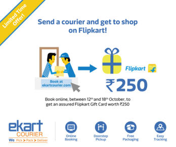 ekart Courier-Get Free Rs.250 Flipkart Voucher By Sending Courier