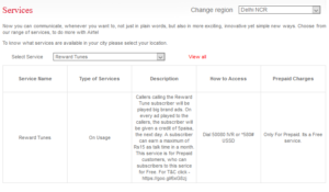 Airtel Reward Tune Service-Get Free Rs.15 Mobile Recharge Every Month