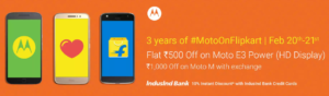 Flipkart Moto 3rd Anniversary Sale : Huge Discounts on Smartphones (Feb 20-21)