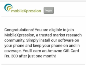 (BiG) Download MobileXpression App & Get Free Amazon Rs.300 Gift Vouchers Every Month