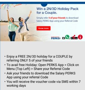 [Loot] HDFC Perks App : Refer 5 Friends & Win Free 2N/3D Holiday Pack