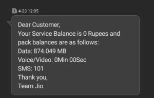 How To Check Jio 4G Data Balance With SMS