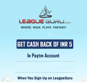 (Free) LeagueGuru.com - Rs.5 Free Paytm Cash on Just Signup