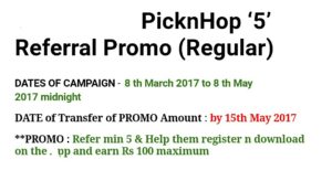 [Verified] PickNHop App - Rs.100 Free Paytm Cash By Referring Just 5 Friends