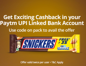 Paytm Snickers Offer