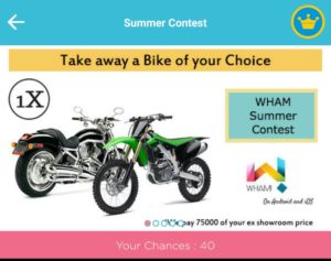 (Biggest Sale) Wham Contest - Win 10000 Dominos ,Amazon Vouchers , Bikes , Mobiles , Ipads