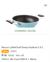 (Big Loot) Flipkart Big10 Sale - 99% Off On Cookware Products + Extra 30% PhonePe Off