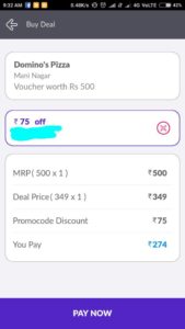 (*Deal*)Little App - Buy Domino's Pizza voucher Worth Rs 500 in just Rs 275 