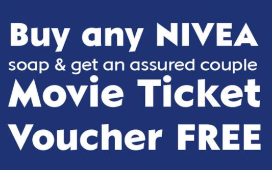(Loot) Free Rs.300 Movie Voucher With Nivea soap or Deo