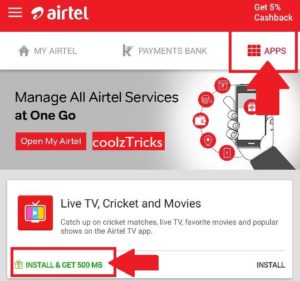 (BooM) Airtel Free 500 MB 4G Data For 30 Days Instantly With Airtel TV