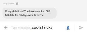 (BooM) Airtel Free 500 MB 4G Data For 30 Days Instantly With Airtel TV