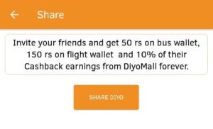 (Big) Diyo App-Rs.200 On Signup + 200/Refer(Use 100% Wallet Amount)