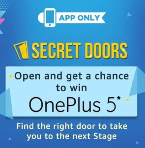 Amazon Secret Doors-Open & Win OnePlus 5 , OnePlus Bullet EarPhones 