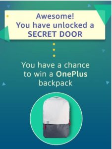 Amazon Secret Doors-Open & Win OnePlus 5 , OnePlus Bullet EarPhones 