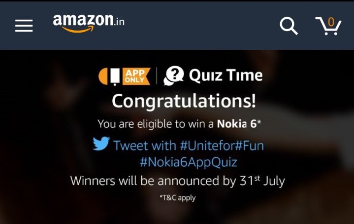 Amazon Nokia 6 Quiz - Win Total 6 Nokia 6 Phones (Answers Added)