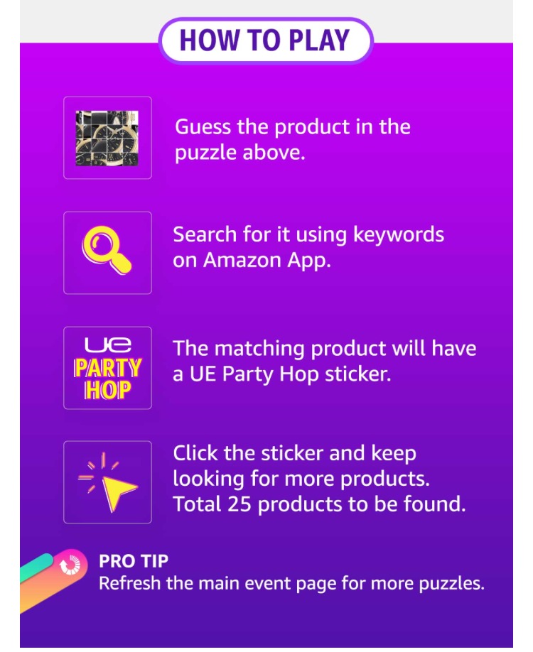 (All Answers) Amazon Party Hop Contest-Solve & Win UE Wonderboom Speakers