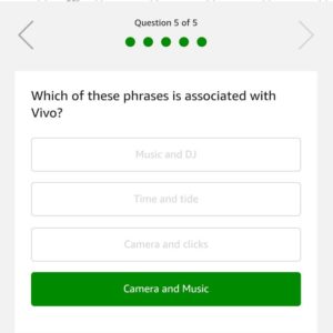 (All Answers) Amazon Quiz Time- Answer & Win VIVO V5s Smartphones