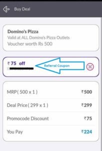 Little App Loot- Get Dominos Pizza Vouchers 40% Off+25% Off(All Users)