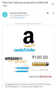 (Loot) Vihik Cabs- Refer 7 Friends & Get ₹100 Amazon Voucher(Proof Added)