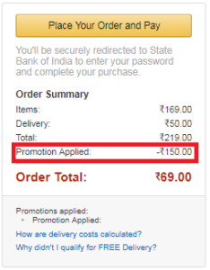 (Loot) Amazon: Get Instant Rs.150 Discount(No Minimum Purchase) + Proof
