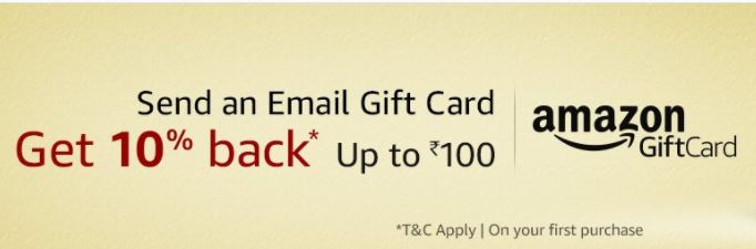 Amazon-Get Upto Rs.100 Cashback On Purchase Of Gift Cards