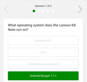 (All Answer) Amazon India Quiz-Answer & win Lenovo K8 Note