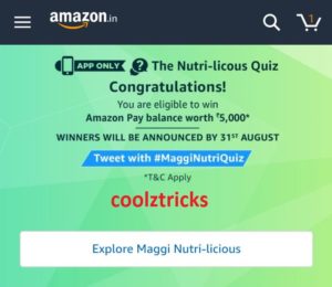 (Answer Added)Amazon NutriLicious Quiz - Answer And Win Rs 5000 Amazon Pay balance 
