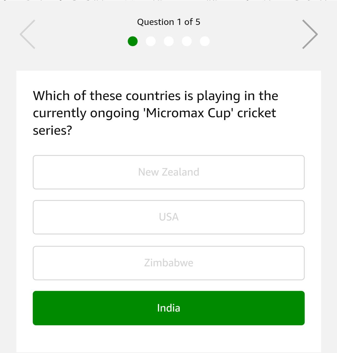 (All Answers) Amazon Quiz Time-Win Micromax Canvas Infinity