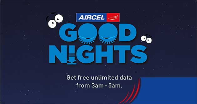 Aircel Free Internet - Get Unlimited Data in Rs 0 (3 am to 5 am)