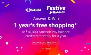 (All Answers) Amazon Festive Riddles Quiz-Answer & Win Rs 1.2 Lakh