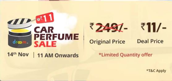 (Register Now) Droom Flash Sale - Get Car Perfume in Just Rs.11(Sale on 14th)